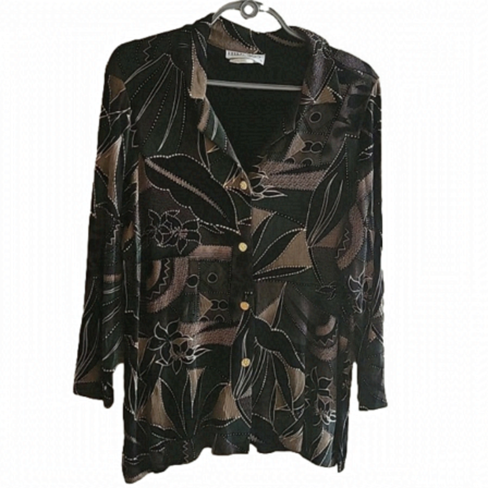 Hiroko Vintage Button-down Blouse L - Picture 2 of 9